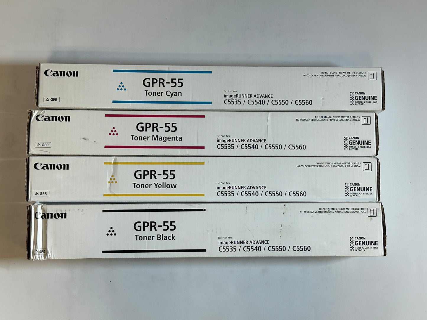 4 Genuine Canon Image Runner C5535,C5540,C5550,C5560 GPR55, GPR-55 CMYK Toners