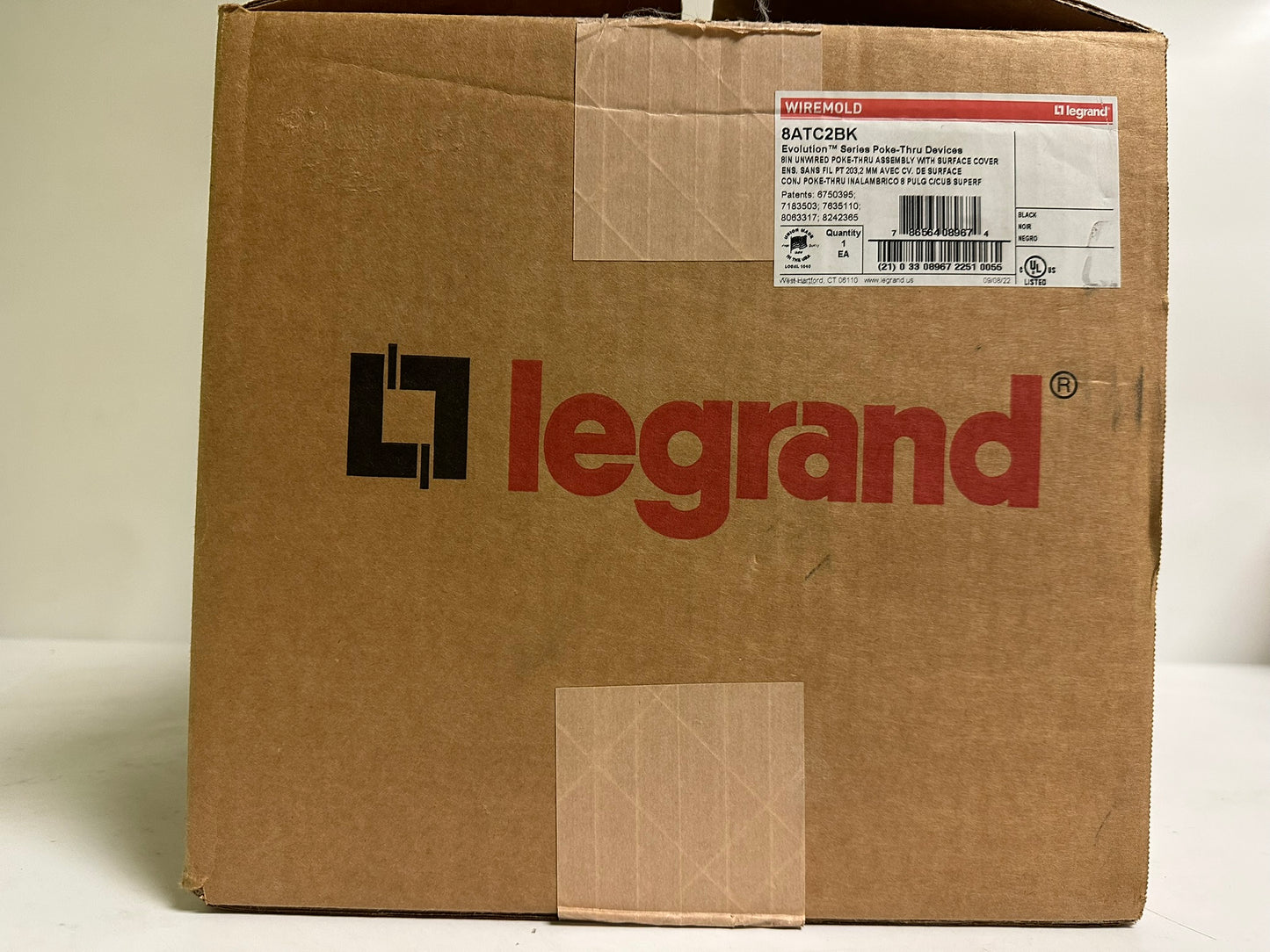 Legrand 8ATC2BK Recessed Poke-Thru Device with Black Cover