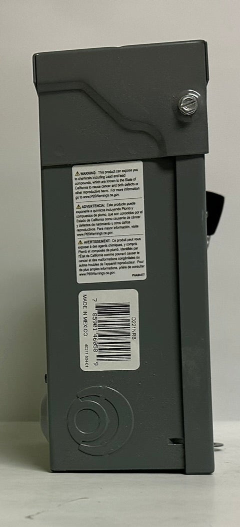 Square D D221NRB 30A 240V Fusible Safety Switch, 2-Pole, NEMA 3R