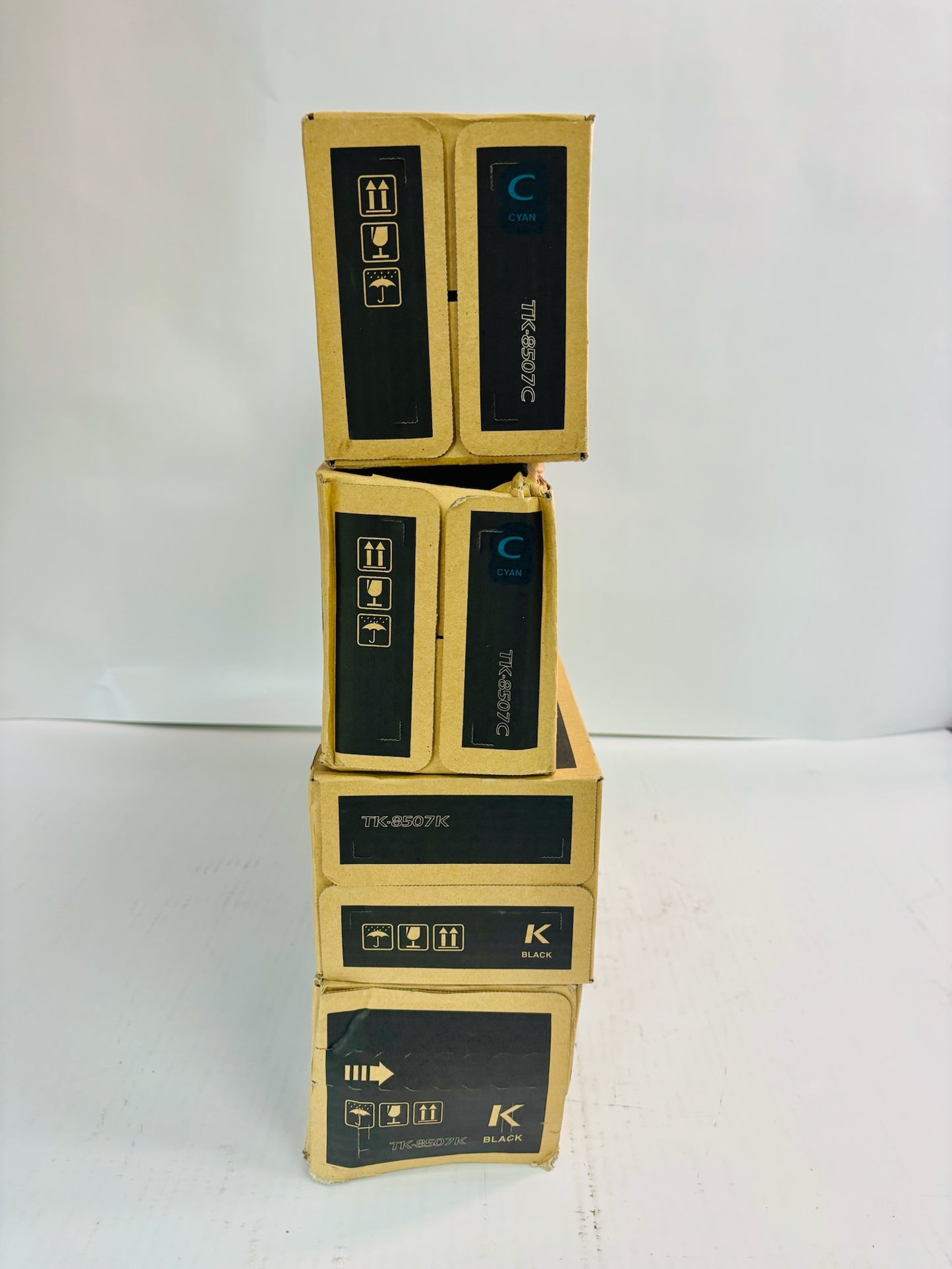 4 Genuine Kyocera TASKalfa 4550ci, 4551ci Cyan & Black Toner TK-8507 CK