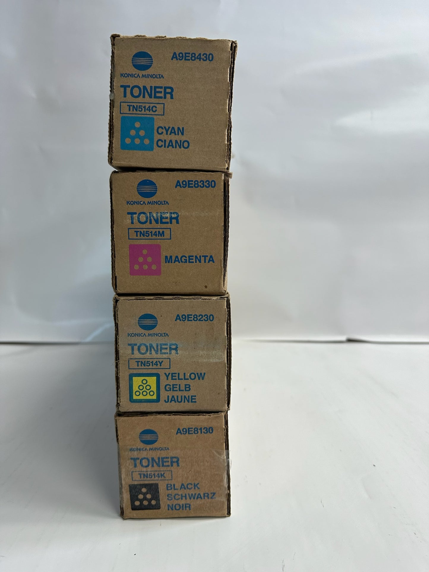4 New Genuine Konica C458,C558,C658 CMYK Toners TN514, Same Day Shipping