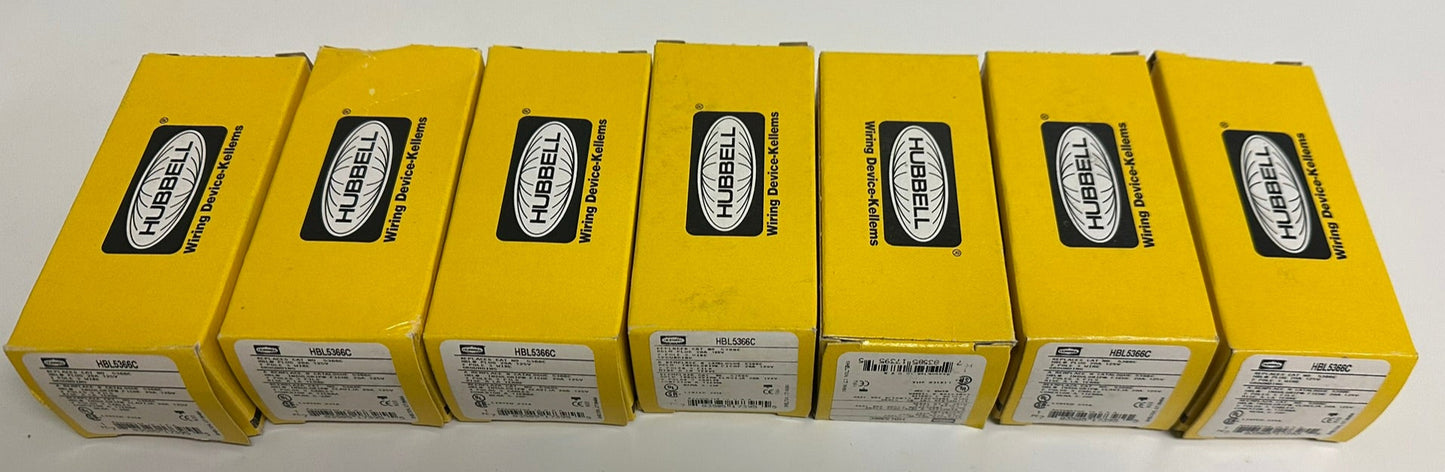7 PK New Hubbell HBL5366C 20A 125V NEMA 5-20P Heavy-Duty Straight Blade Plug