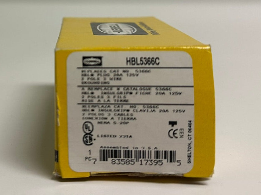 7 PK New Hubbell HBL5366C 20A 125V NEMA 5-20P Heavy-Duty Straight Blade Plug