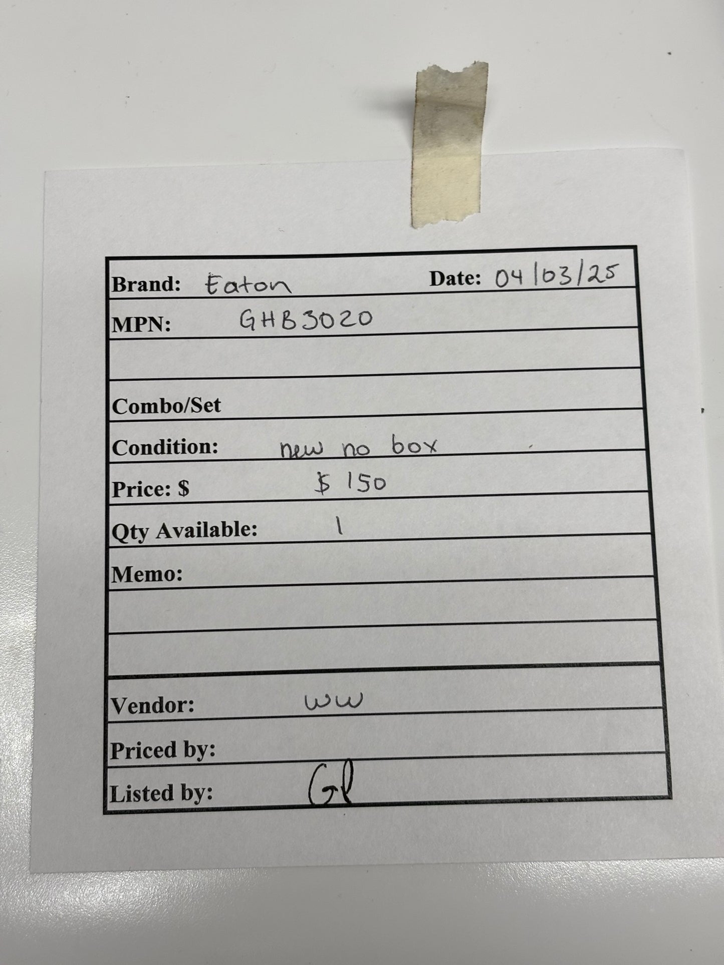 Eaton GHB3020 Series C Complete Molded Case Circuit Breaker, No Box