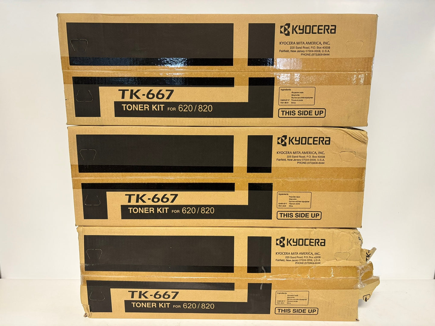 3 OEM Kyocera TASKalfa 620,820 Black Toner Cartridge TK-667 1T02KP0US0