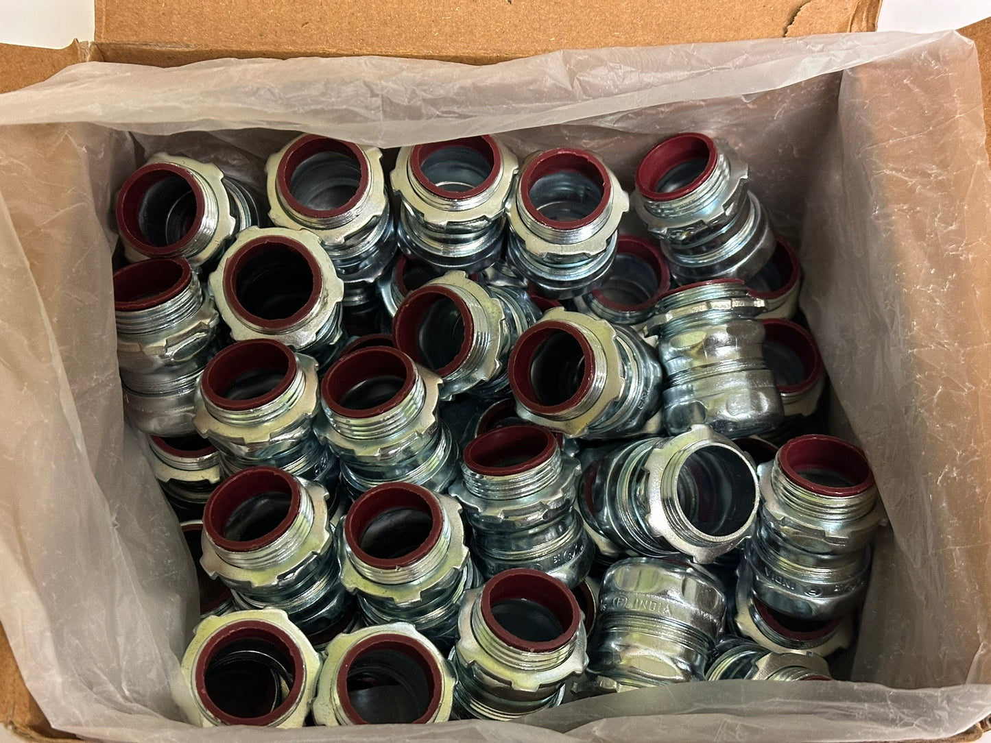 50 PK Steel City TC712A 3/4" EMT Insulated Compression Connector, New in Box