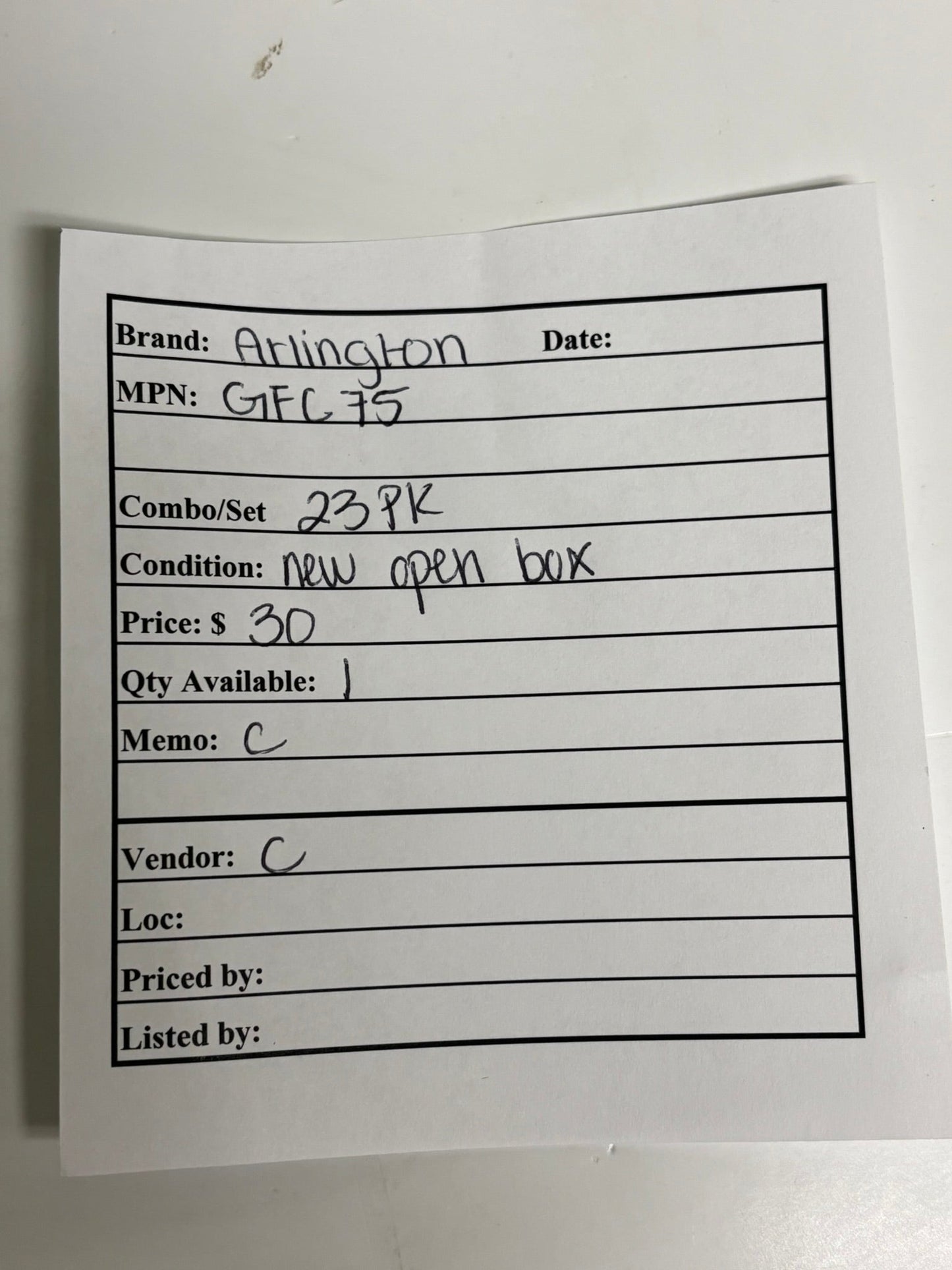 23 PK Arlington GFC75 3/4" Screw-In Connector for Flexible Metal Conduit