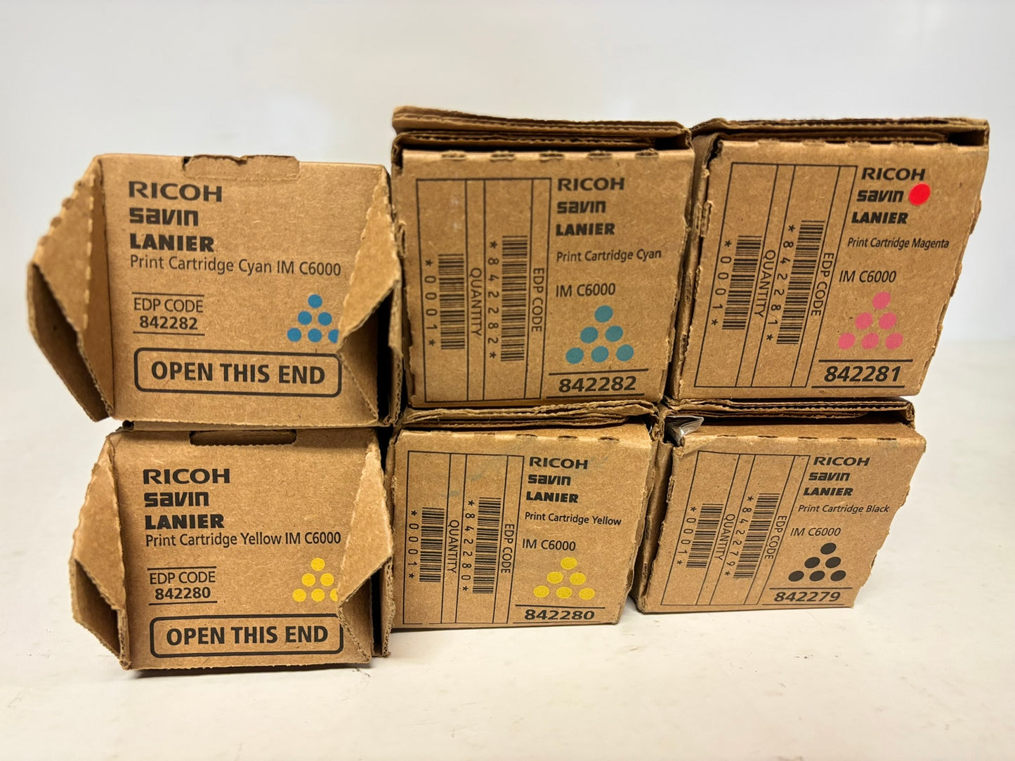 6 Genuine Ricoh IM C4500/C6000 CCMYYK Toners 842282,842281,842280,842279