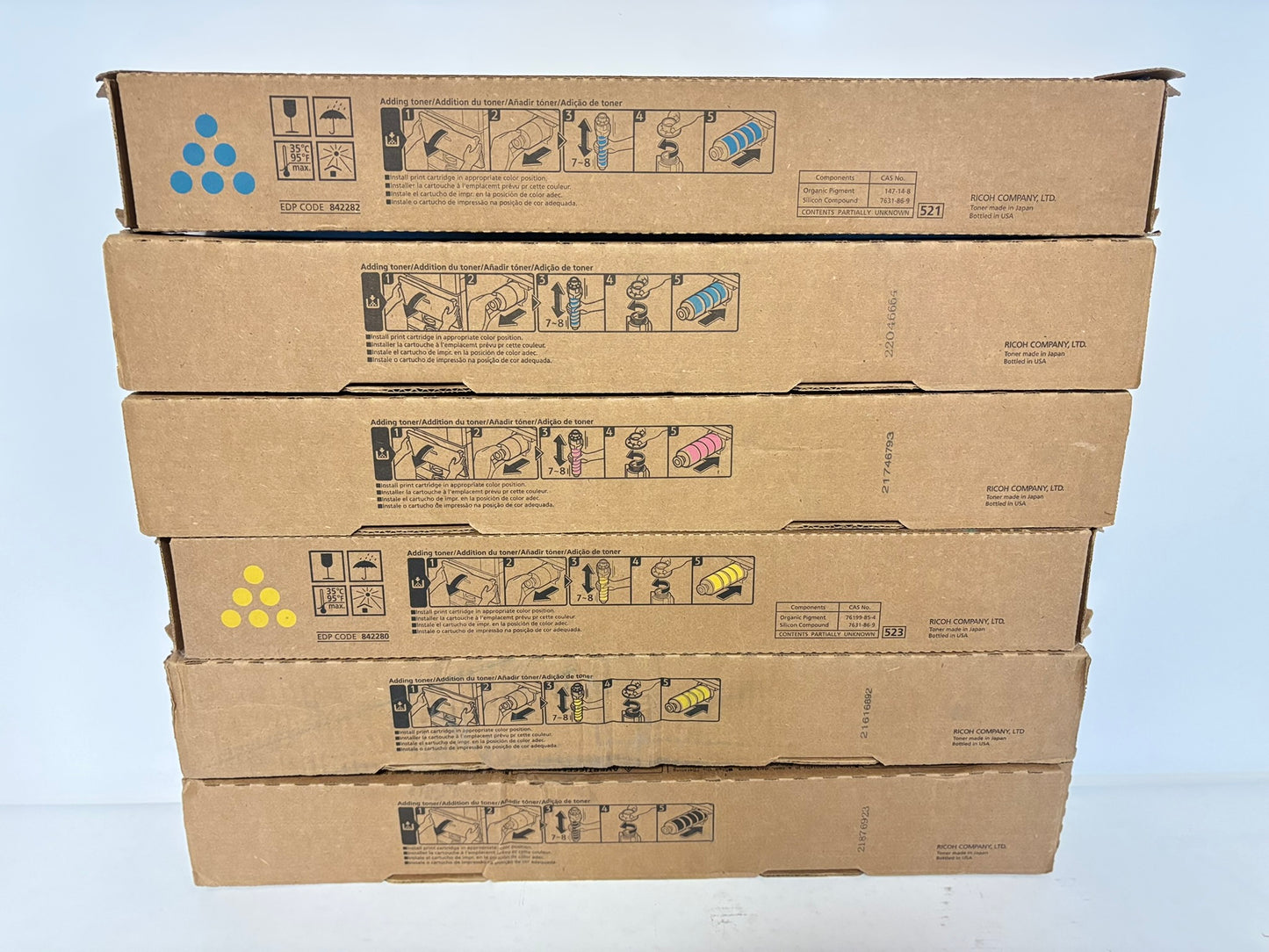 6 Genuine Ricoh IM C4500/C6000 CCMYYK Toners 842282,842281,842280,842279