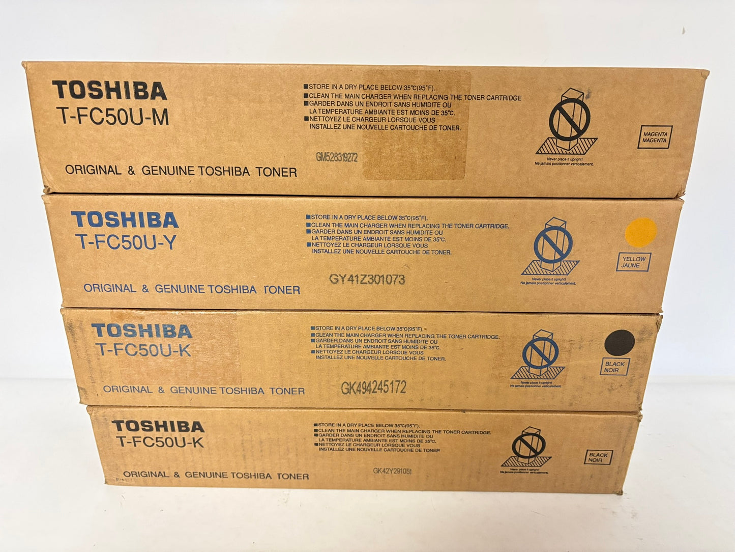 4 Genuine Toshiba eSTUDIO 2555C,3055C,C4555C,5055C T-FC50U MYKK Toners