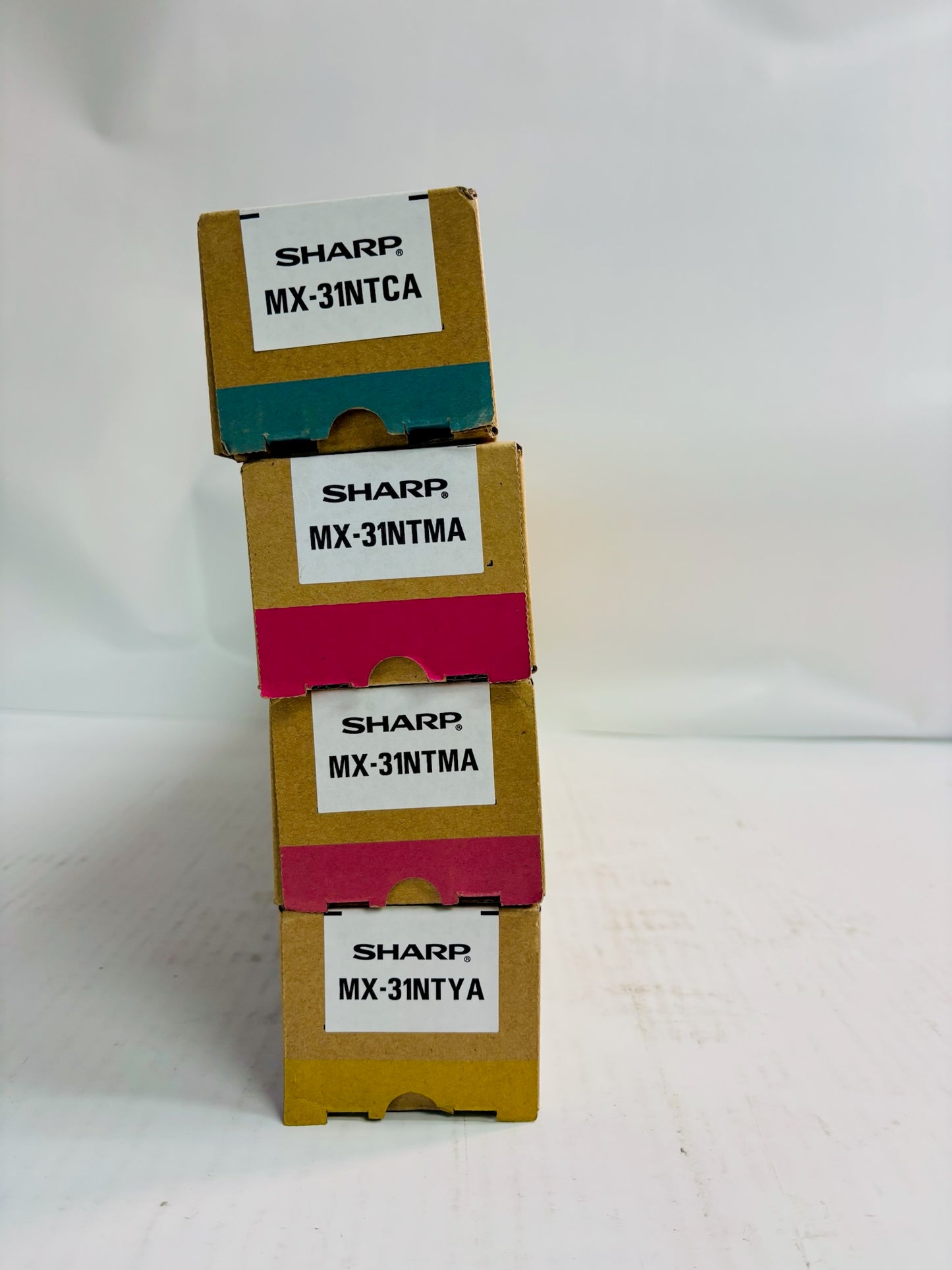 4 Genuine Sharp MX-2600N, MX-3100N Cyan, Magenta & Yellow Toner MX-31NT CMY