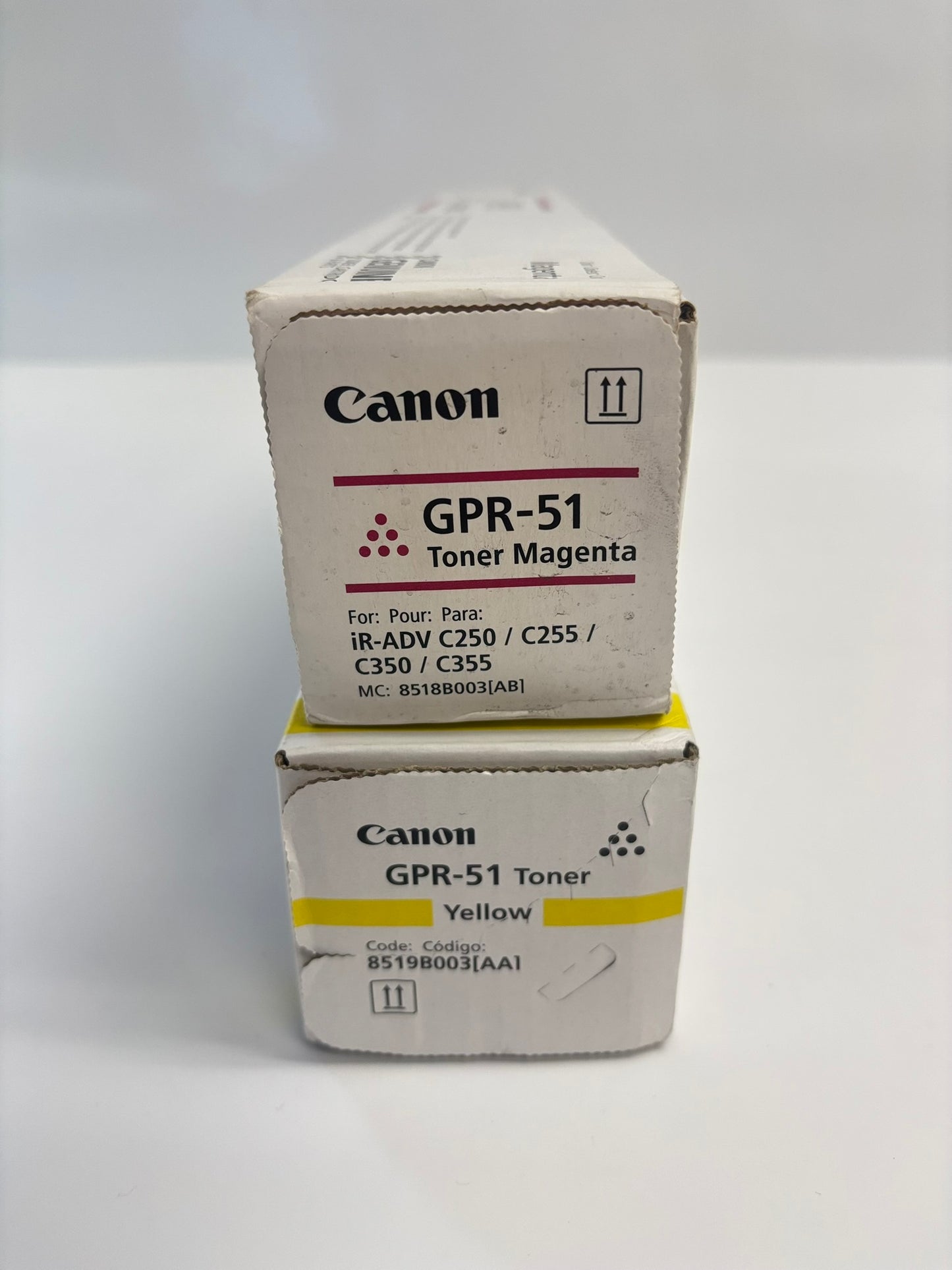 2 OEM Canon iR ADV C250iF,C350iF,C355iF GPR 51 MY Toner Cart (Water Damaged Box)