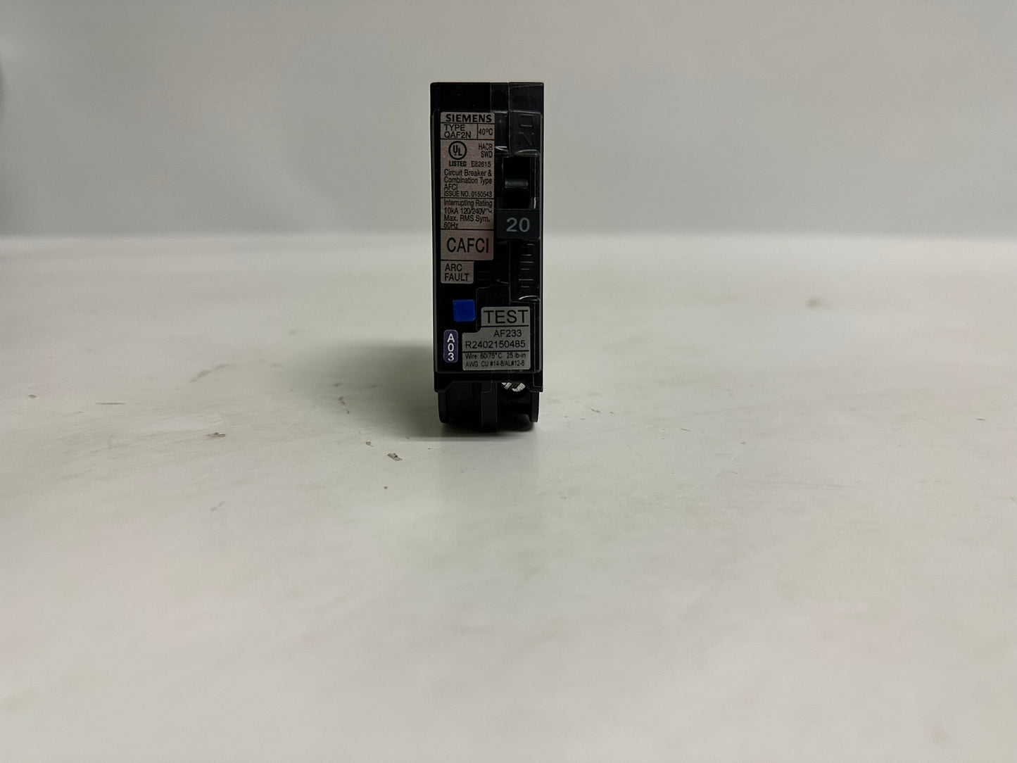 10 PK New Siemens QA120AFCN 20A 1-Pole Plug-On Neutral AFCI Breaker