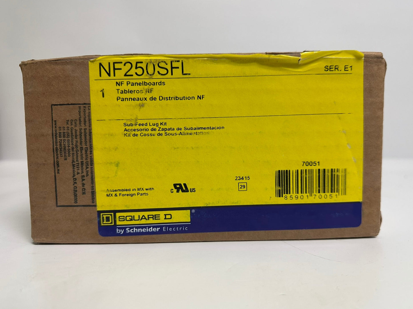 Brand New Schneider Square D NF250SFL 250A Sub-Feed Lug Kit for NF Panelboards