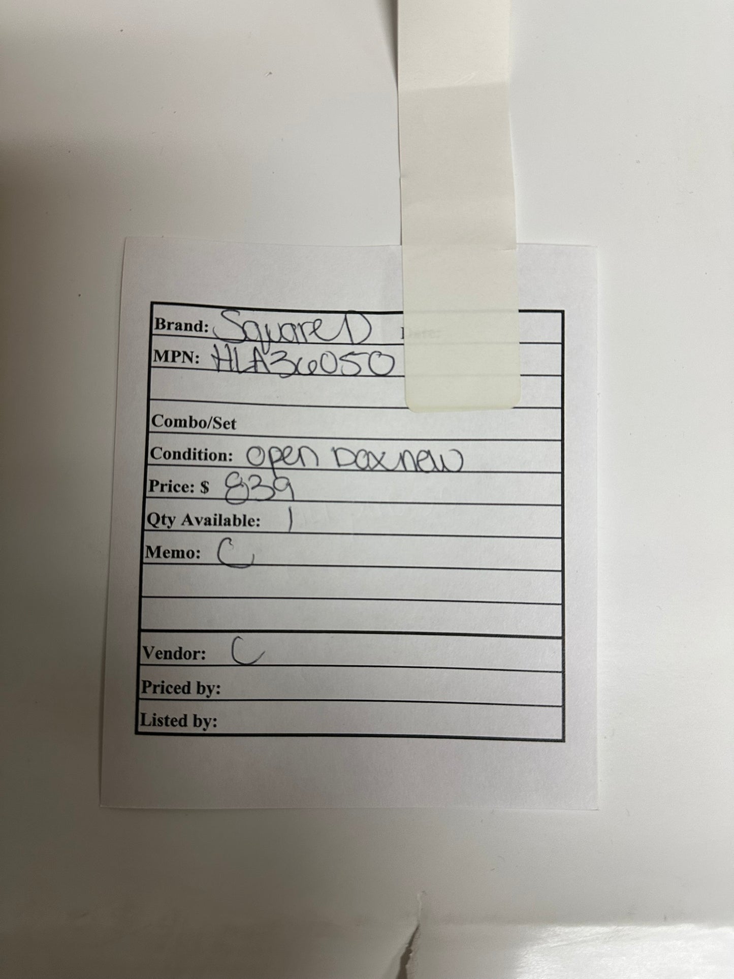 New Square D Schneider HLA36050 50A 3-Pole 600V Circuit Breaker