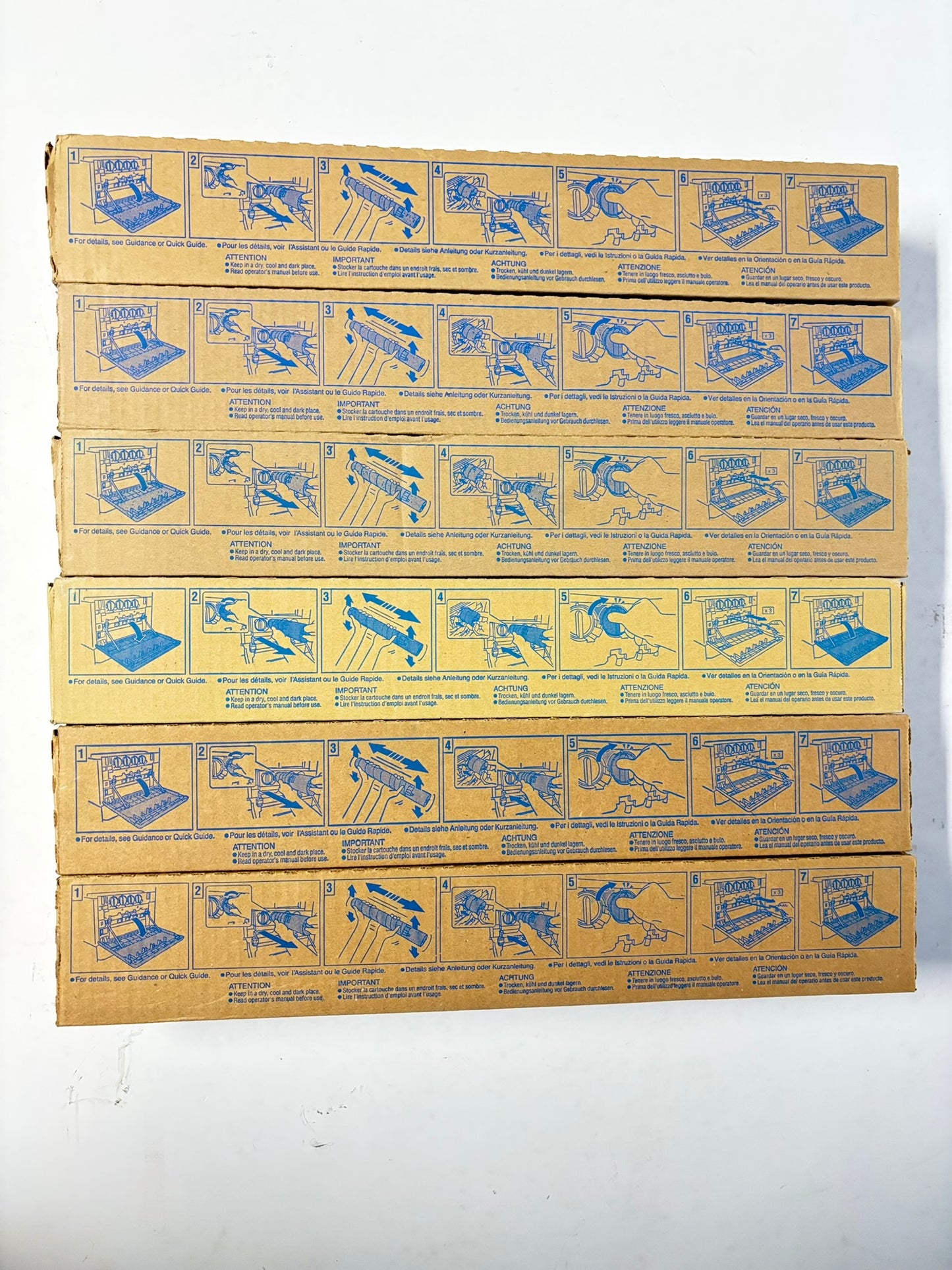 6 Genuine Konica Minolta BH C224,C284,C364,C364e TN321 CMY Toners (No Black)