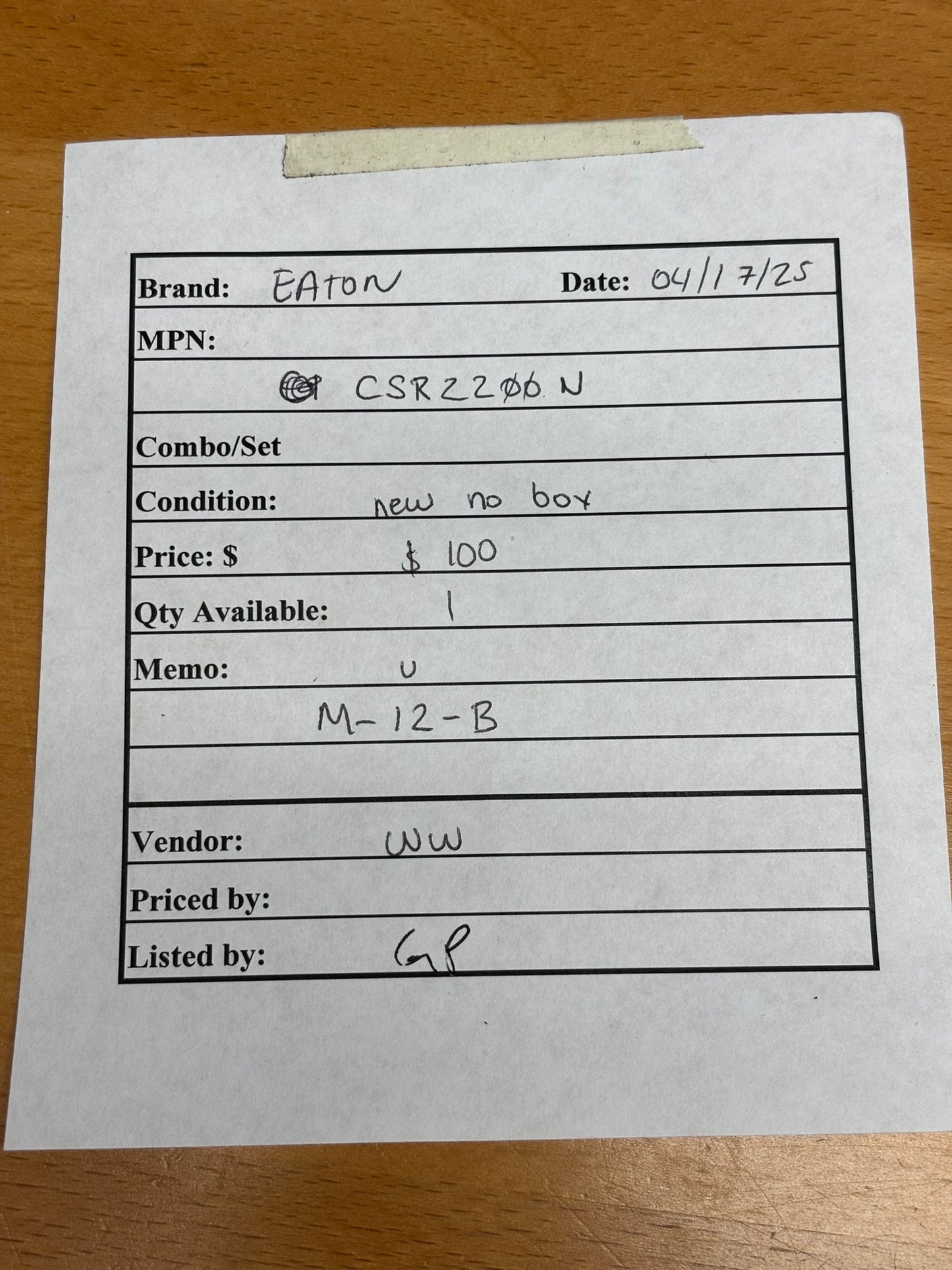 Eaton CSR2200N Type CSR Standard Circuit Breaker, 200 A, 25 kAIC, Two-Pole