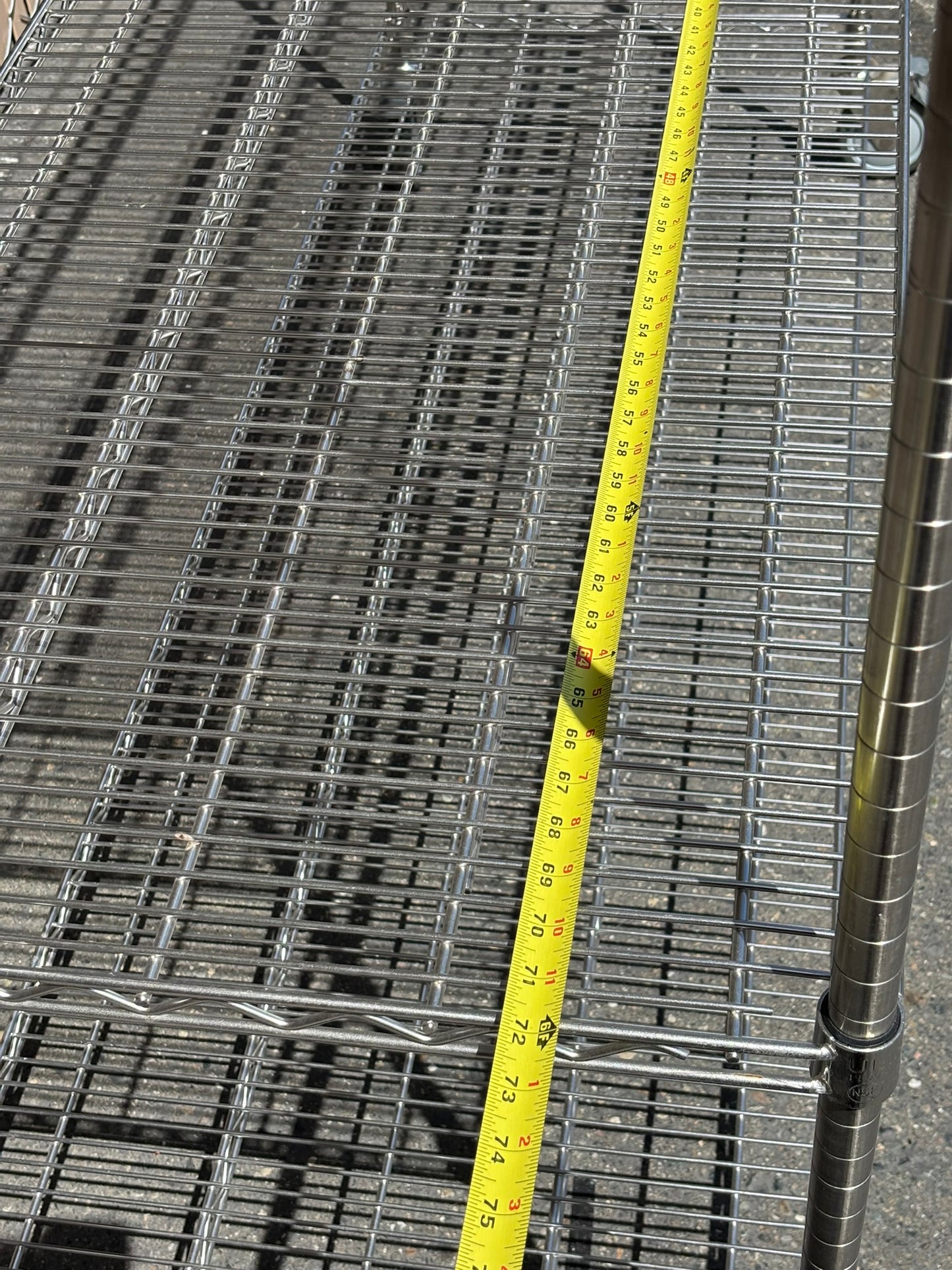 ULINE H-5455 Chrome Mobile Shelving 72 x 24 x 69" 1000lbs Capacity, 4-Shelf