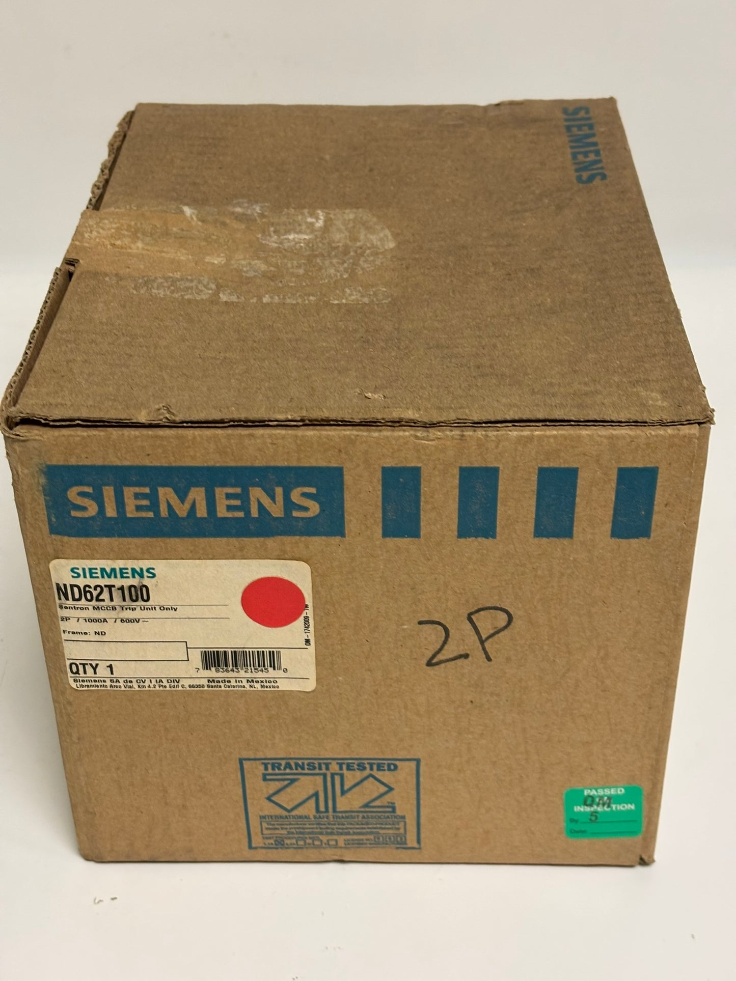Siemens ND62T100 Sentron MCCB Trip Unit Only, 2P, 1000A, 600V