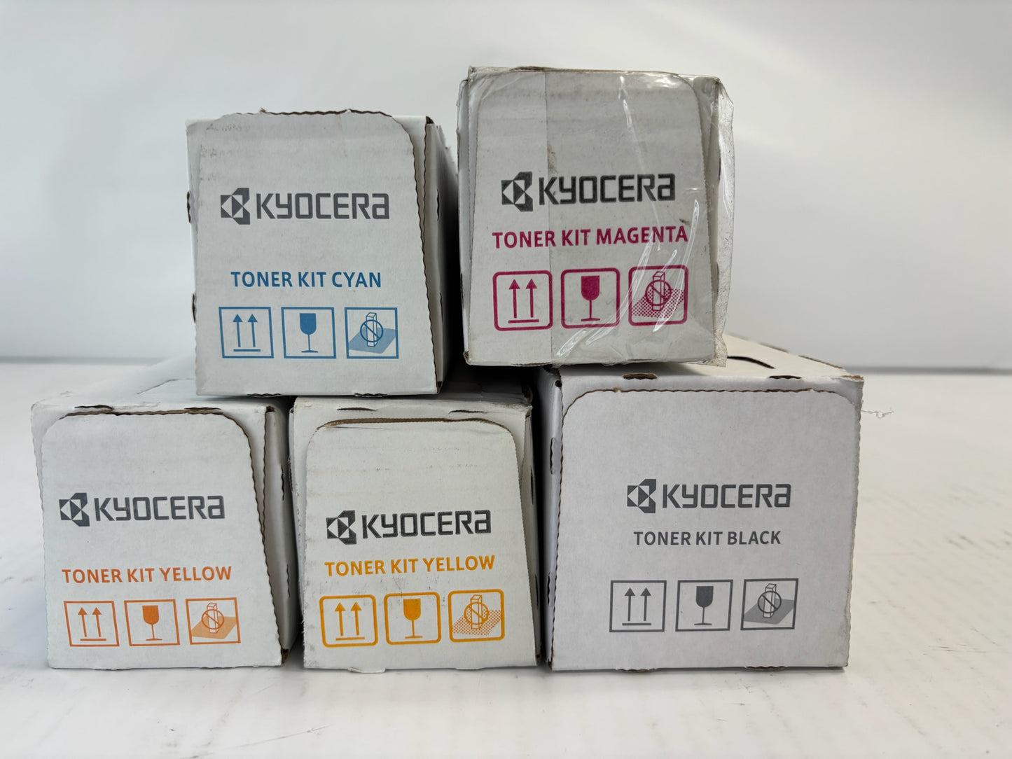 5 Genuine Kyocera TASKalfa 3554ci Cyan, Mag, Yellow & Black Toners TK-8377 CMYYK