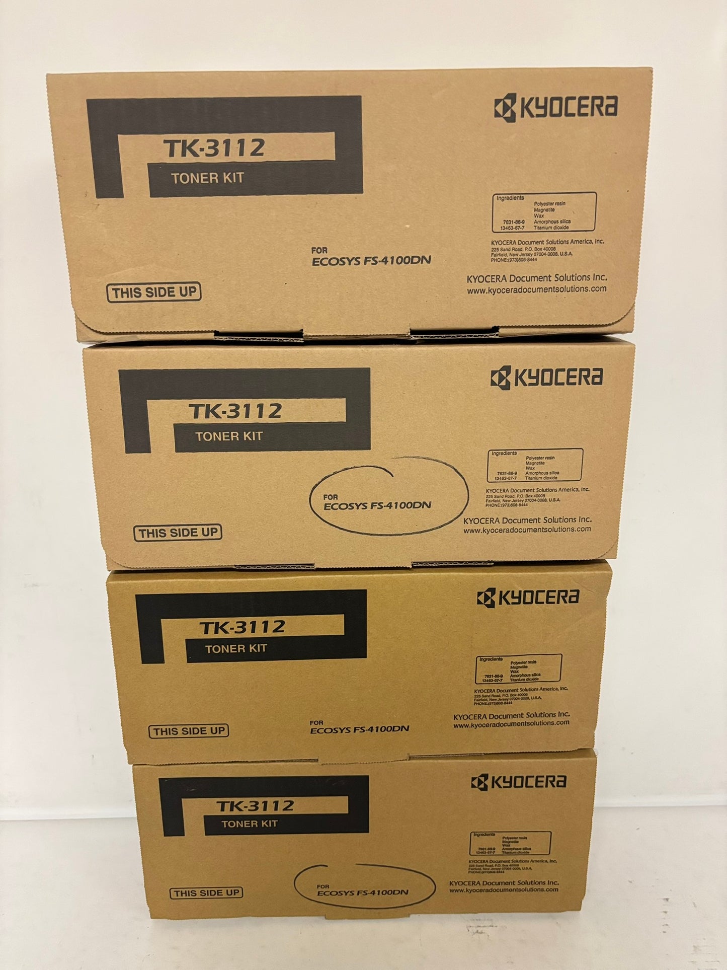 4 Genuine Kyocera Ecosys FS-4100DN Black Toner Cartridges TK-3112 , 1T02MT0US0