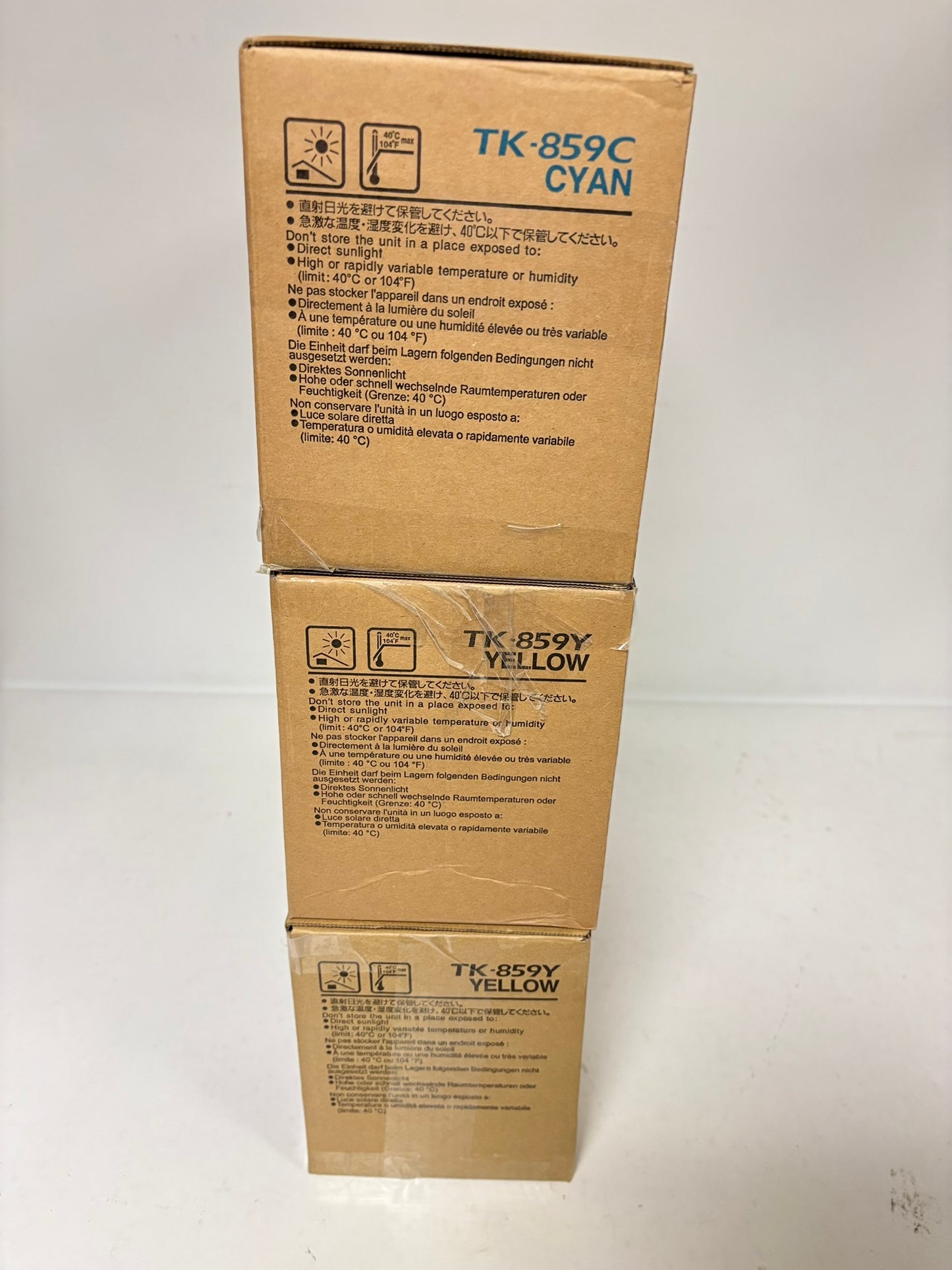 3 OEM Kyocera TASKalfa CS400ci,CS500ci,CS552ci TK-859 Cyan and Yellow Toners