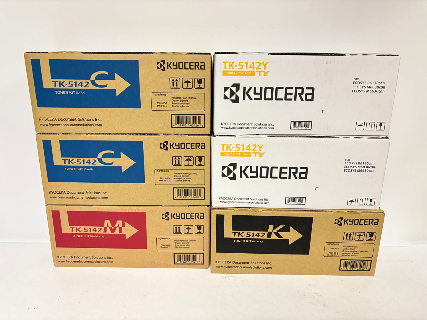 6 OEM Kyocera ECOSYS M6030cdn,M6530cdn,P6130cdn TK-5142 CCMYYK Toners