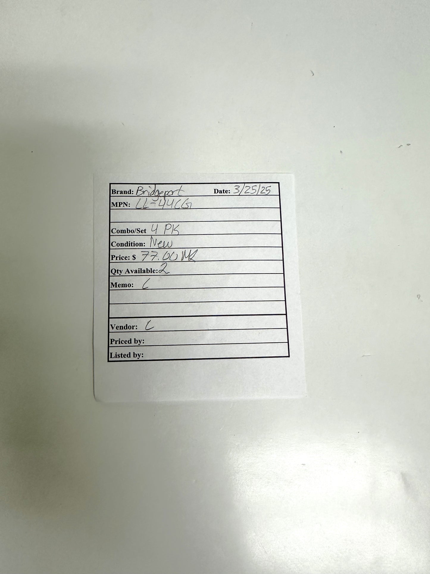 4PK Bridgeport (LL-44CG) 1 1/4" Ll-Type Conduit Body W/Cover & Gasket