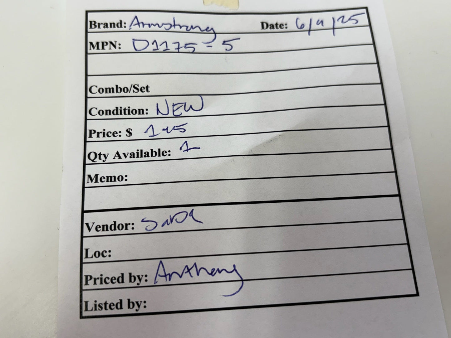 New Armstrong D1175-5 A Series Float & Thermostatic Steam Trap