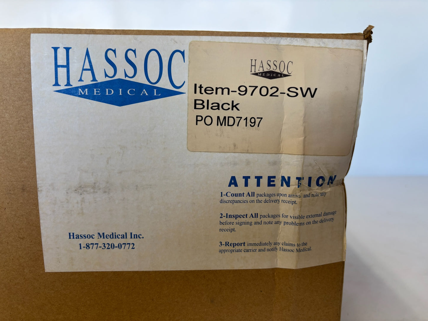 New Hassoc 9702 Medical Stool Exam Pneumatic 5-Leg Casters, Black