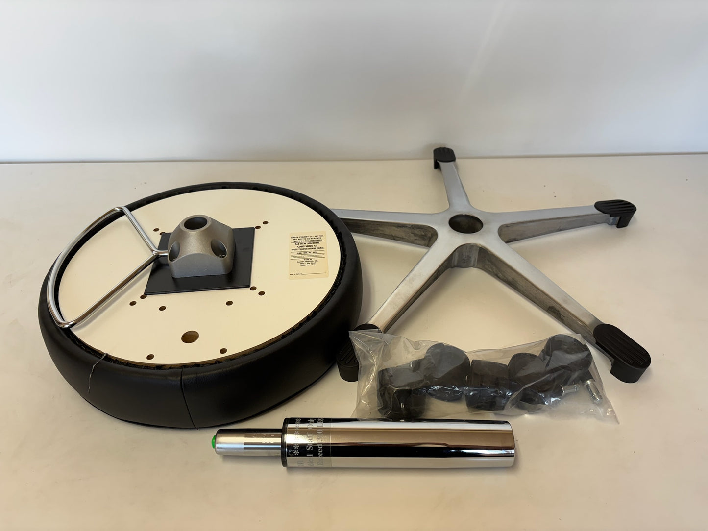 New Hassoc 9702 Medical Stool Exam Pneumatic 5-Leg Casters, Black