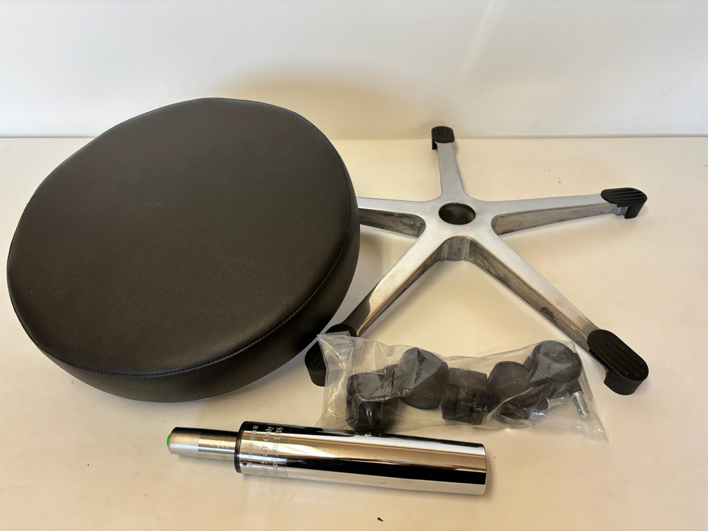 New Hassoc 9702 Medical Stool Exam Pneumatic 5-Leg Casters, Black