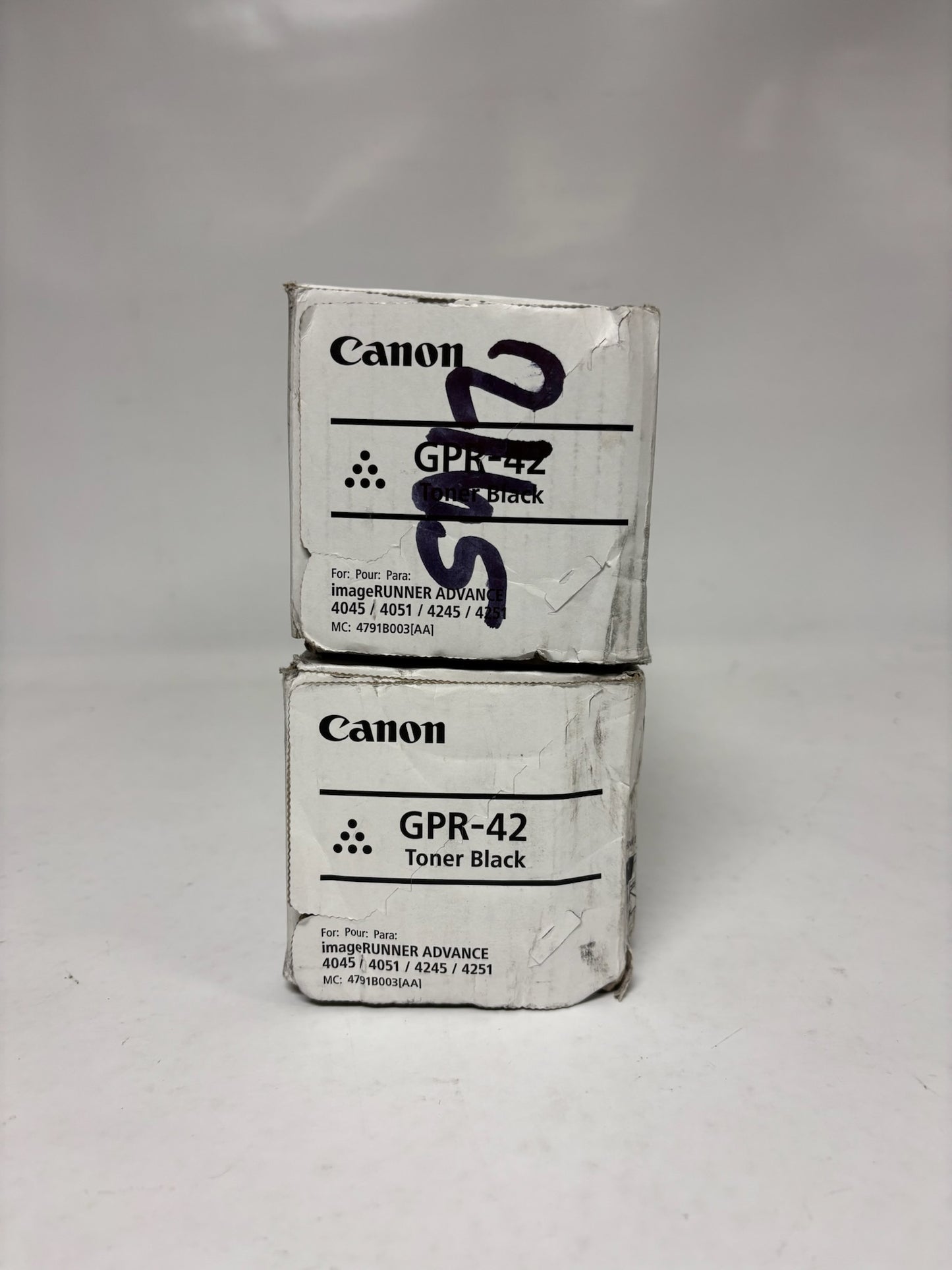 2 New OEM Canon iR ADVANCE 4045,4051,4245,4251 Black Toners GPR-42, 4791B003
