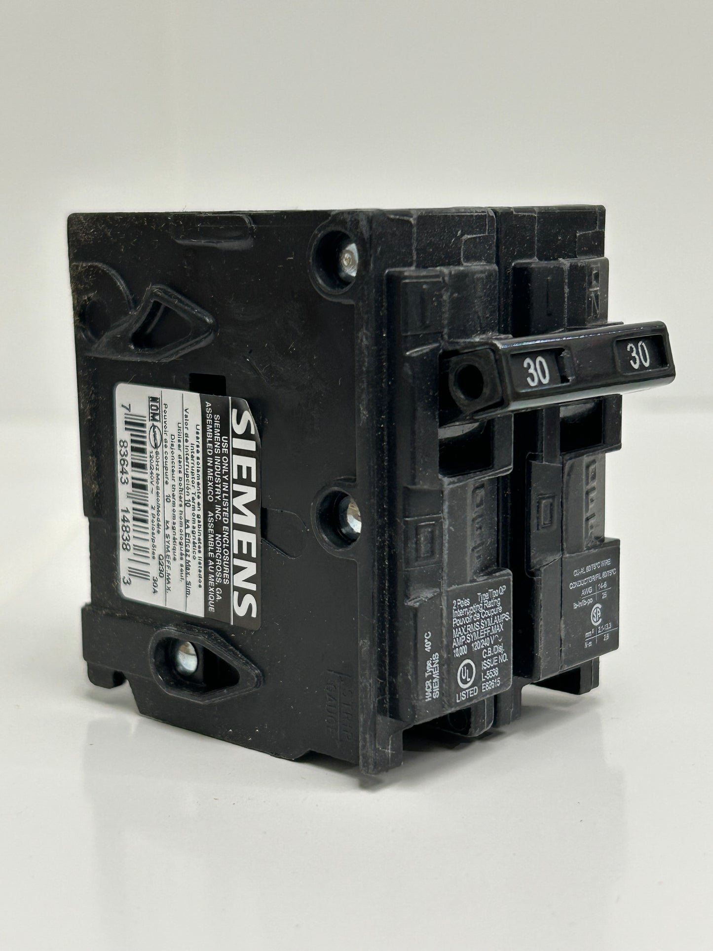 6 PC SIEMENS Q230 Circuit Breaker 30Amp 120/240V 60Hz 2 Pole Type QP (no box)