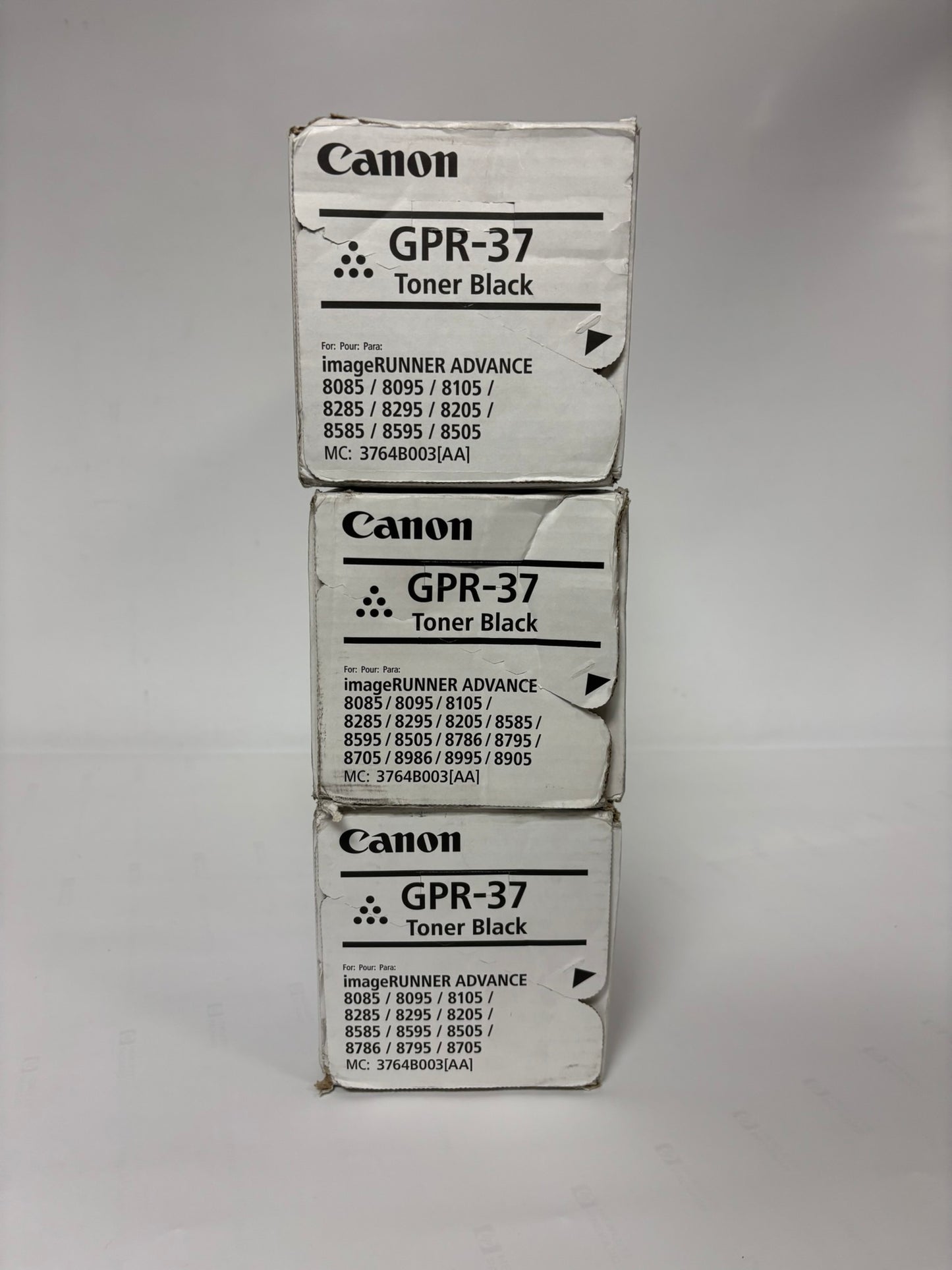 3 Cosmetic Genuine Canon iRA 8085,8095,8505,8285 Black Toners GPR-37, 3764B003AA