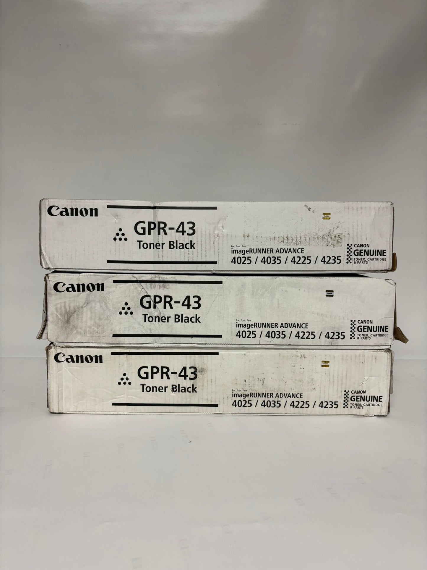 3 Cosmetic OEM Canon iRA 4025, 4035, 4225, 4235 Black Toners GPR-43, 4792B003