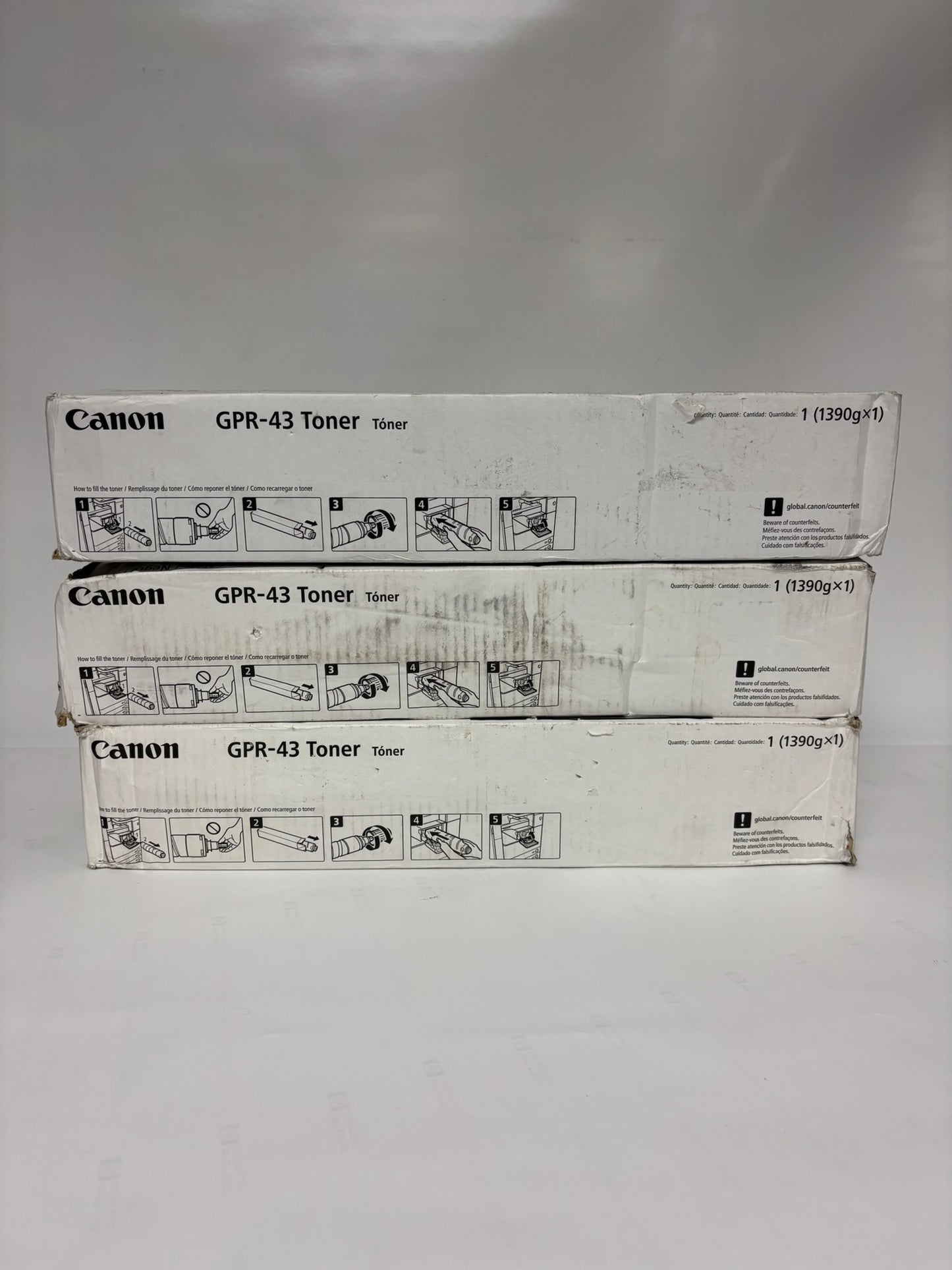 3 Cosmetic OEM Canon iRA 4025, 4035, 4225, 4235 Black Toners GPR-43, 4792B003