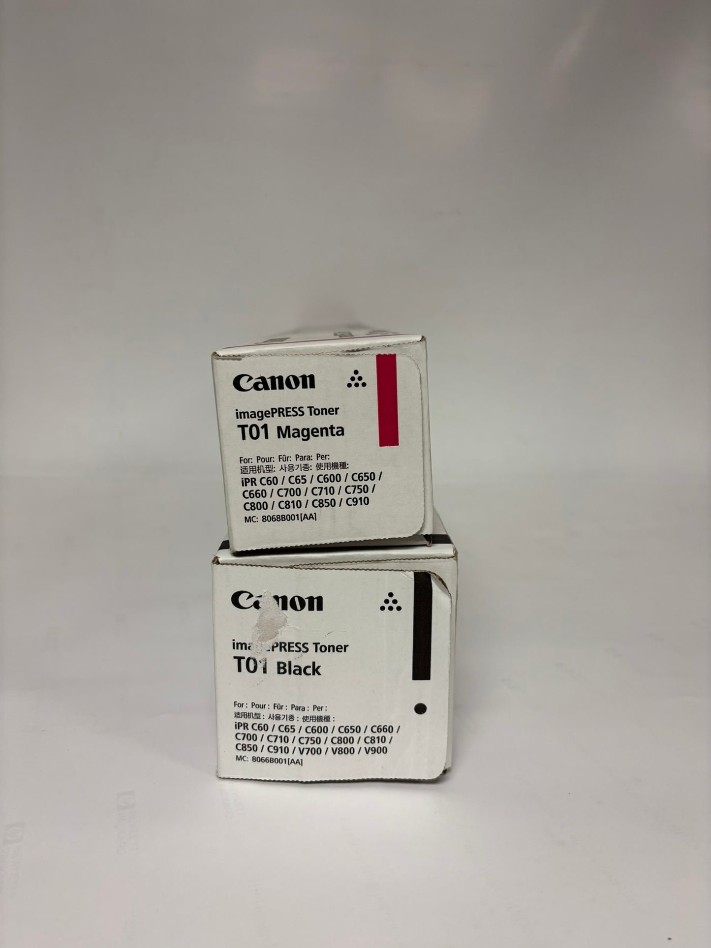 2 OEM Canon C60,C65,C600,C650,C660,C700,C710 Mag and Black Toners T01M, T01K