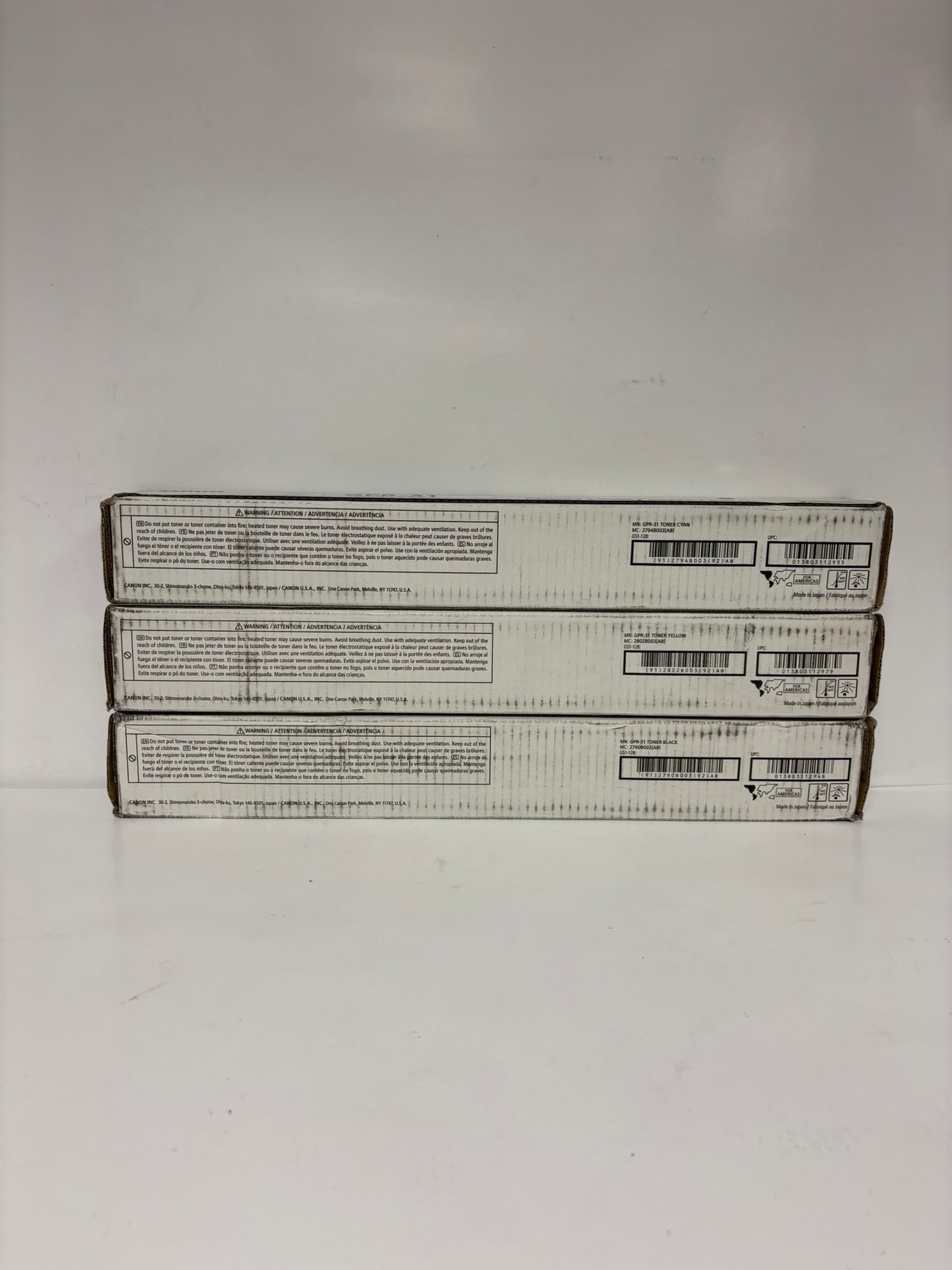 3 New Genuine Canon iR ADV C5030,C5035,C5235,C5240 GPR-31 CYK Toners (No Mag)