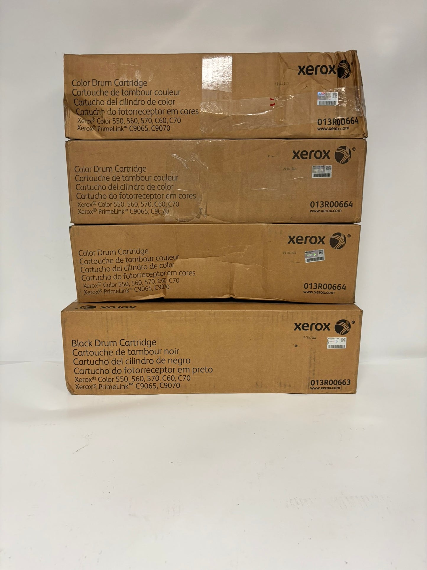 4 Cosmetic OEM Xerox C550,560,570,C60,C70 Drums 013R00663,013R00664 (1K & 3 Clr)