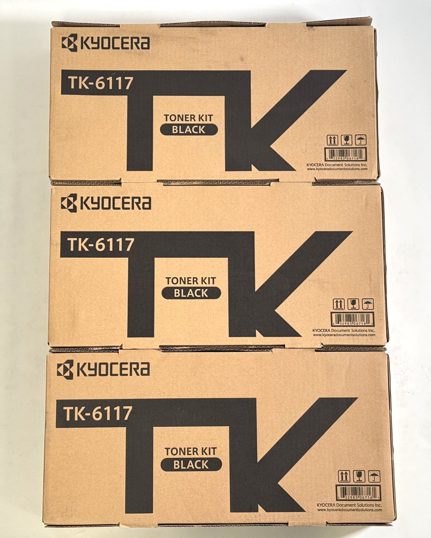 3 New OEM Kyocera ECOSYS M4125idn, M4132idn Black Toners TK-6117 (1T02P10US0)