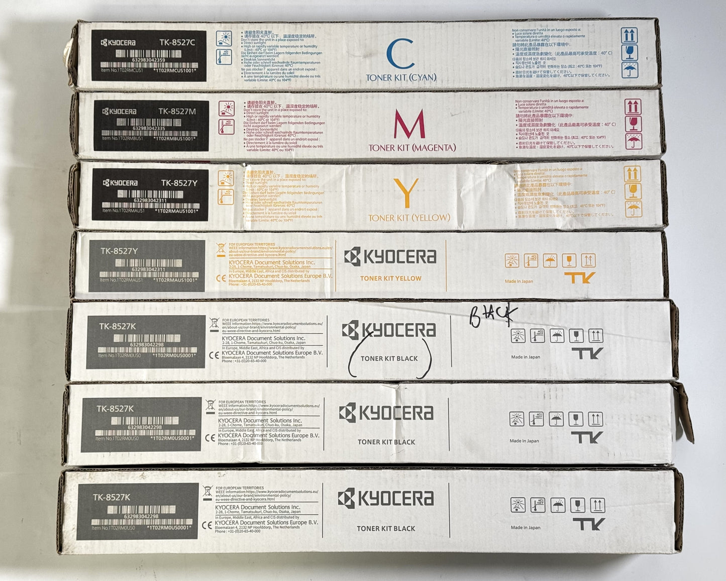 7 OEM Kyocera TASKalfa 3552ci,3553ci,4052ci TK-8527 CMYYKKK Toner (1 Open Black)