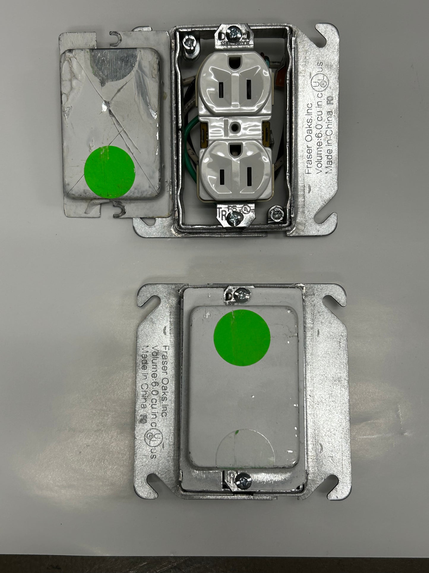 Lot of (10) Prefabricated Adjustable Ring Box with 15A-125v Receptacle Outlet