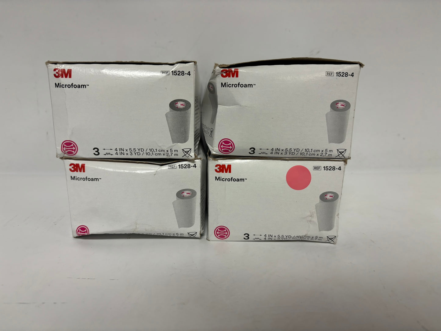 4 New 3M Micro Foam Water Resistant Medical Tape 1528-4 ( 4 x 5 1/2 yd ) EXP: 2026-07