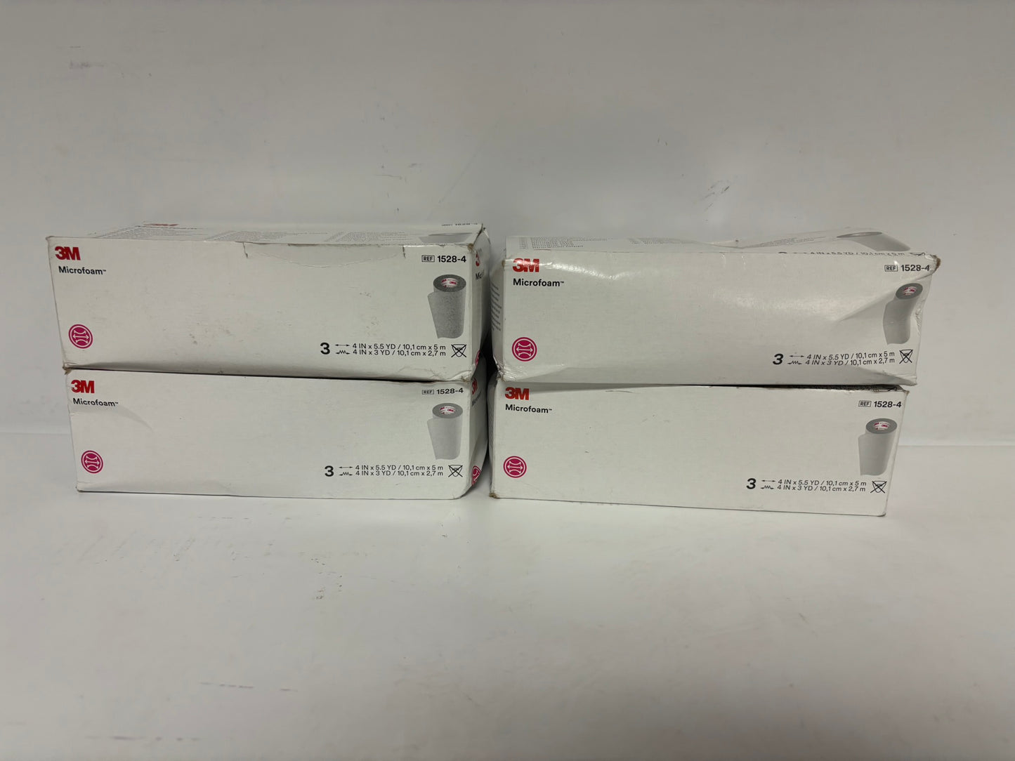 4 New 3M Micro Foam Water Resistant Medical Tape 1528-4 ( 4 x 5 1/2 yd ) EXP: 2026-07