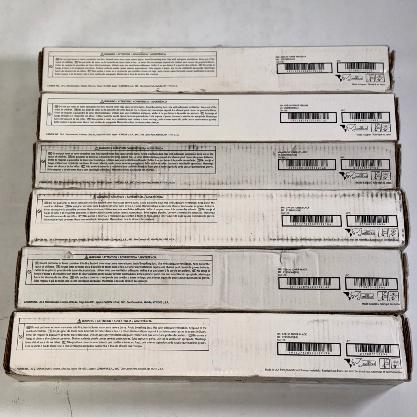 6 Genuine Canon iR ADVANCE C5045, C5051, C5250, C5255 GPR-30 MYYKKK Toners