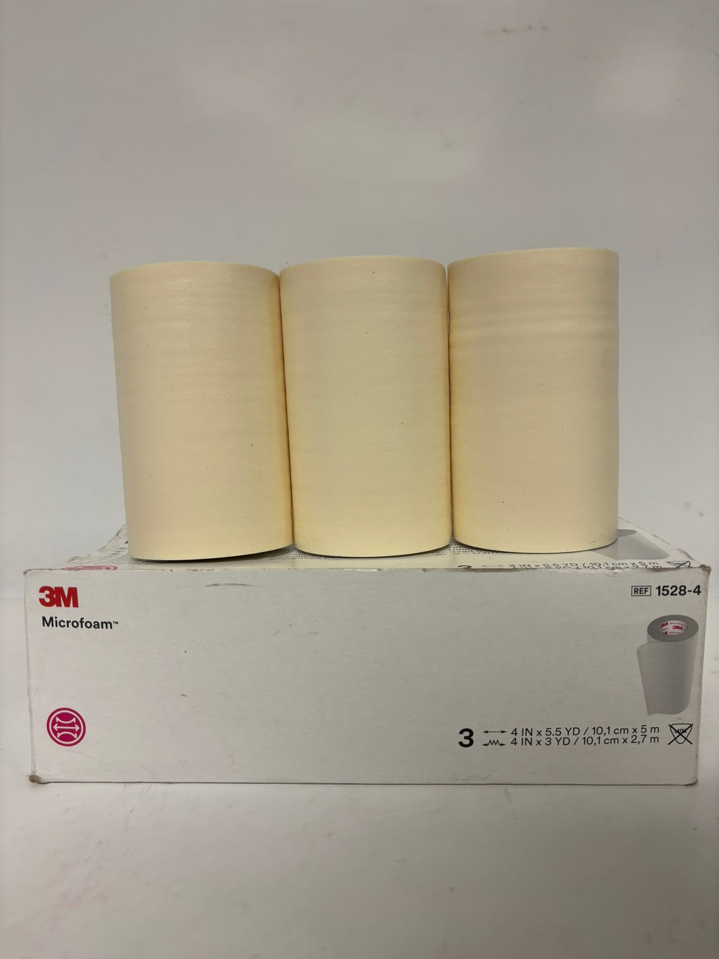 4 New 3M Micro Foam Water Resistant Medical Tape 1528-4 ( 4 x 5 1/2 yd ) EXP: 2026-07