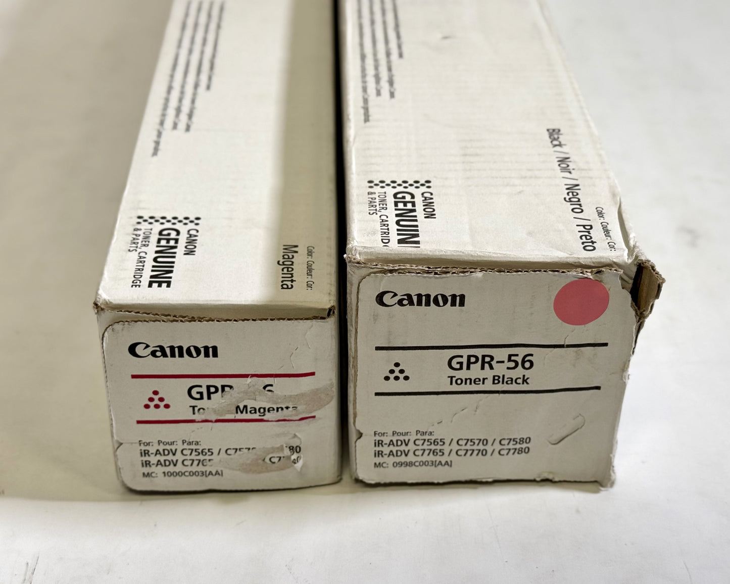2 OEM Canon IR C7565,C7570,C7580,C7765,C7770 GPR-56M, GPR-56K MK Toners