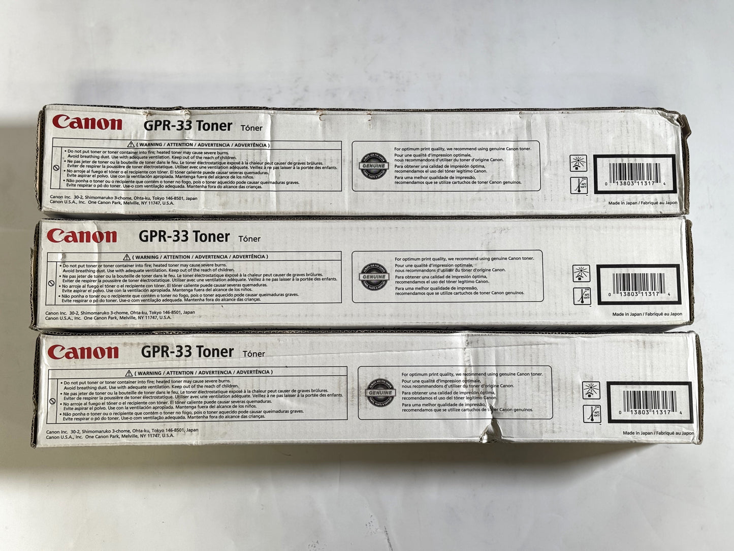 3 OEM Canon iR ADVANCE C7055,C7065,C7260,C7270 Black Toners GPR-33, 2792B003AA