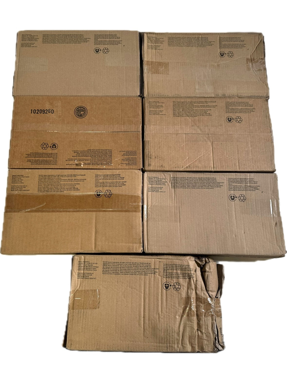 7 OEM Xerox WorkCentre 7120, 7125, 7220, 7225 Waste Toner Containers 008R13089